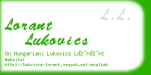 lorant lukovics business card